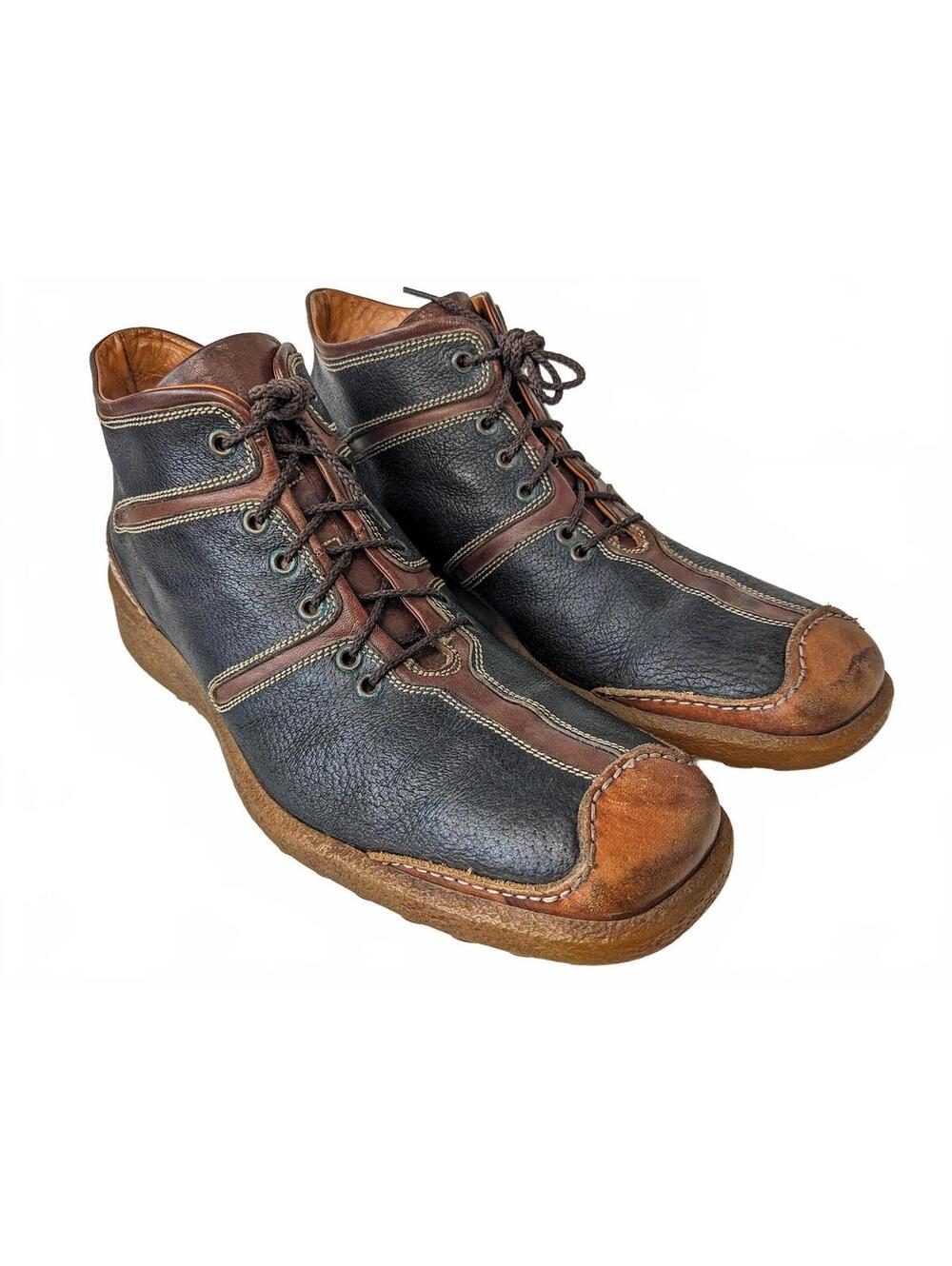 Barracuda Old Sail Men Ankle Boots Italy | Black Brown US 8